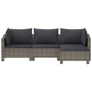 Conjunto de Muebles de Jardín de Poliratán Gris, Resistente y Duradero, Muebles de Exterior Prácticos - Product Image 4