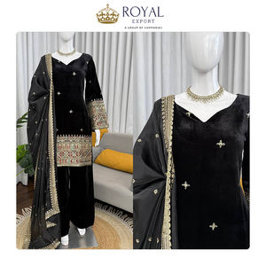 Distribuidor Mayorista que Vende Ropa Pakistaní de Excelente Calidad, Nuevo Traje Salwar de Diseñador con Bordado de Terciopelo para Mujer - Product Image 5