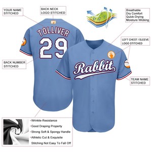Camisetas Personalizadas de la Selección Nacional de Béisbol, Ropa de Béisbol Transpirable que Absorbe la Humedad, Tela 100% Poliéster, Servicio al por Mayor OEM ODM - Product Image 3
