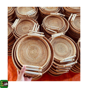 Panier en rotin tressé à la main, organiseur de rangement pour aliments, boissons, vaisselle, maison, cuisine, artisanat vietnamien, design moderne - Product Image 6