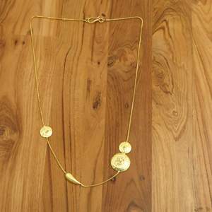 Gold Plated Brass <b>Long</b> Chain <b>Necklace</b> for Women | Handmade Geometric Bead Pendant <b>Necklace</b> | Fashion Jewelry - Product Image 2