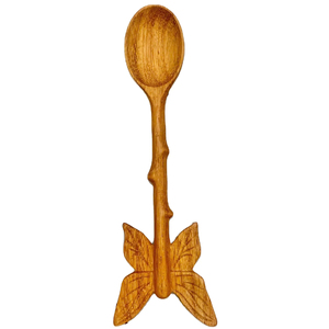 Cuchara de madera con forma de mariposa, fabricada en Vietnam, material de madera natural para cocinar, servir y usar en la cocina, con grabado de logotipo personalizado. - Product Image 1
