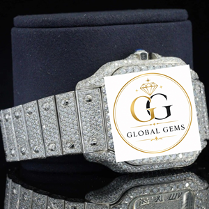 Good Quality Diamond Analog Green Iced Wrist Watch With Stainless Steel Case Band for Men and Women Available at Best Price - Product Image 5