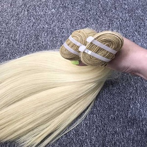 Vente en gros cheveux humains originaux couleur blonde perruque droite naturelle 100% extensions de cheveux humains perruque frontale à la machine - Product Image 5