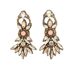 La mejor oferta en oro plata Marqués gotas guirnalda en forma de cuentas facetadas pendientes de araña para la noche de bodas y ropa de fiesta - Product Image 1