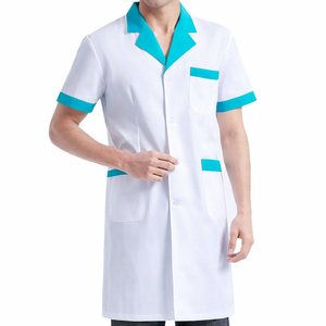 Bata Larga Unisex Ecológica para Médico/Veterinario, Uniforme de Enfermera, Manga Corta, Tela de Popelina para Detección de Agujas - Product Image 5