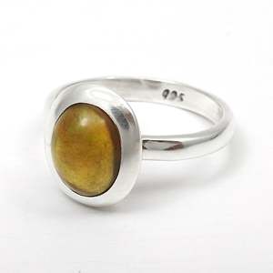 Exquisite Natural Oval Cut Black <b>Opal</b> Gemstone <b>Ring</b> Made From 925 Sterling Silver Classic Bohemian Design Wholesale Jewelry - Product Image 2