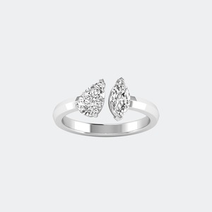 Bague de luxe multi-formes en diamant de laboratoire pour femme, or 14 carats, certifiée IGI, 1,30 carat total, taille brillant, couleur EF, pureté VS VVS, bijou de fiançailles - Product Image 3