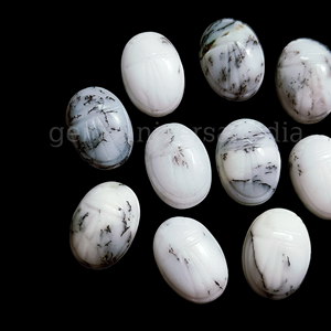 ลูกปัดพลอยโอปอลเดนไดรต์รูปแมลงปีกแข็งแกะสลักด้วยมือ พลอยโอปอลเดนไดรต์รูปแมลงเต่าทอง สำหรับทำเครื่องประดับ ขายส่ง - Product Image 5