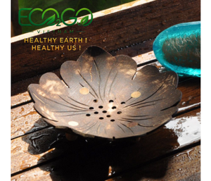 Wholesale High Quality Custom Coconut Shell Soap Dish/Coconut Soap Tray Waterproof Floral Pattern <b>Bathroom</b> <b>Accessory</b> Eco2go - Product Image 6