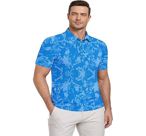 Camiseta de Golf Personalizada para Hombre, Manga Corta, 100% Algodón, Tejido de Punto Antiarrugas, Logotipo Bordado en la Parte Delantera, Diseño Sublimado - Product Image 3