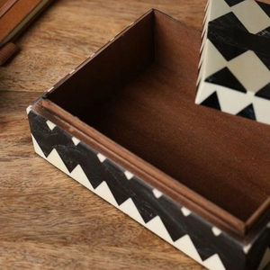 Resin Black White Decorative <b>Trinket</b> <b>Box</b> Rectangle Jewelry Organizer Storage Case for Home Office Thanksgiving - Product Image 3