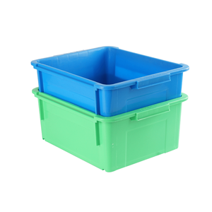 Contenedor de Almacenamiento de Plástico Rectangular Apilable Ecológico, Impresión por Transferencia de Calor, Grosor de 4 mm, Verde Azul, PP, Contenedor Doméstico - Product Image 1