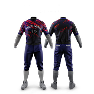 เสื้อเบสบอลโพลีเอสเตอร์แบบสั่งทำพิเศษสำหรับ OEM ออกแบบเองได้ พิมพ์ลายแบบ Sublimation เต็มตัว ระบายอากาศได้ดี ไซส์ใหญ่ แขนยาว คุณภาพสูง - Product Image 2