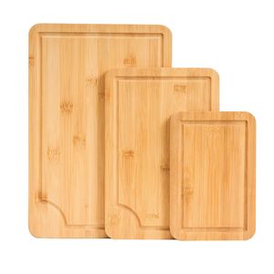 Planche à découper en bambou 3 pièces haut de gamme et polyvalente, robuste et durable, avec rainure pour jus et huile de qualité alimentaire, pour la cuisine domestique - Product Image 2