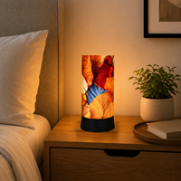 Lampu Meja Pola Daun Musim Gugur Lampu Malam Dekoratif di Samping Tempat Tidur Lampu Hangat Kap Lampu Kain E27 Kompatibel Dekorasi Rumah Modern Hadiah