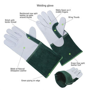 Guantes de Trabajo para Soldador Resistentes al Calor Extremo, de Alta Calidad, Transpirables, de Cuero, para Soldadura - Product Image 2