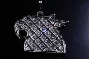 Colgante de Cabeza de Águila Chapado en Plata con Microincrustaciones de Moissanita, Estilo Hip Hop Unisex, Plata de Ley 925 - Product Image 4