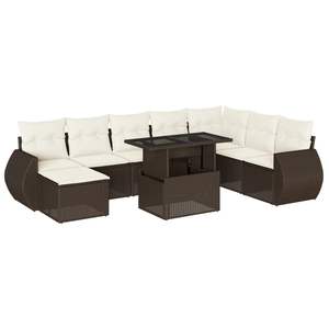 Conjunto de Sofás de Jardín en Color Marrón y Blanco Crema para Patio, Muebles de Exterior Elegantes - Product Image 2