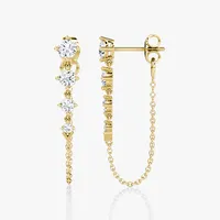 Boucles d'oreilles pendantes AURA LUXURIA en diamant de laboratoire taillé, certifiées IGI, or jaune Velmira V-Link Tennis 0.55CTW, cadeau pour mariage ou fête