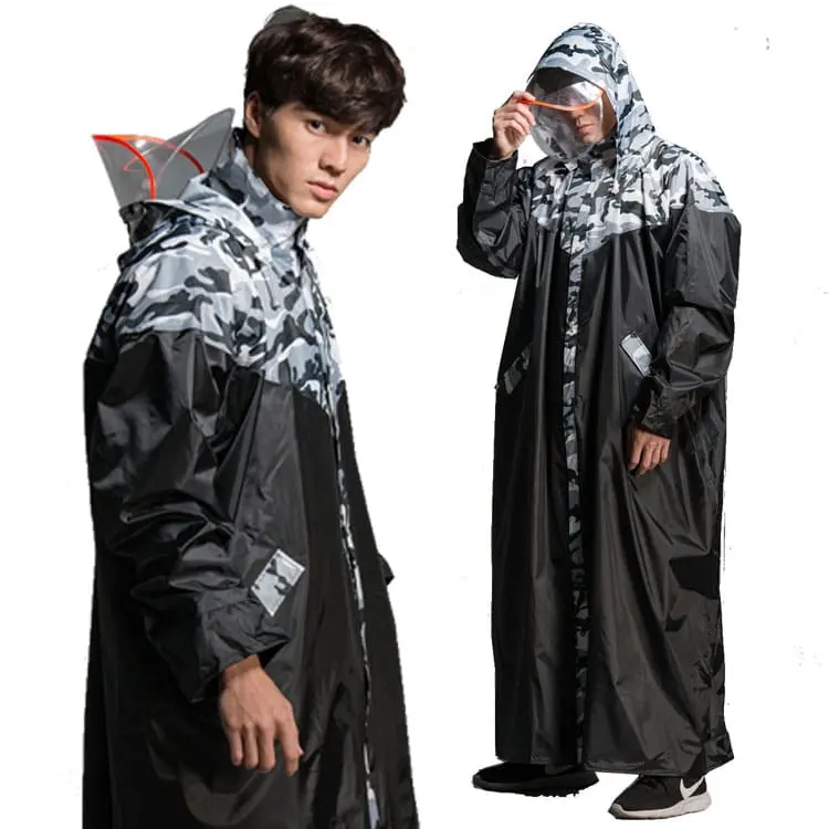 Custom OEM Pack Raingear Supplier XL XXL Size Adult Waterproof Camouflage Pattern Anti Storm Fashion Raincoat