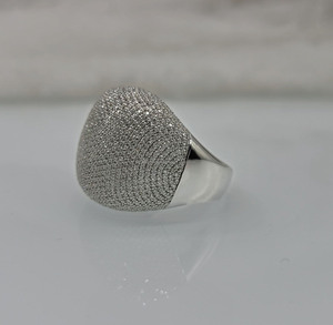 Bague Hip Hop en Moissanite Taille Ronde, Bague Pinky Iced Out, Bague Cocktail Bustdown Personnalisée, en Argent Sterling 925, Bijou de Marié - Product Image 3