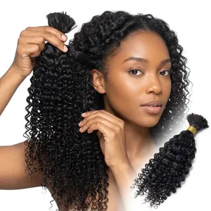 Virgin Remy Indian Curly Human Hair Extensions Silk Base 100% Density Customizable Color Natural Black Weave for Beauty Supply - Product Image 4