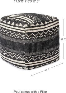Pouf en coton tissé à la main moderne, siège multifonctionnel au design bohème, confort et style améliorés - Product Image 6