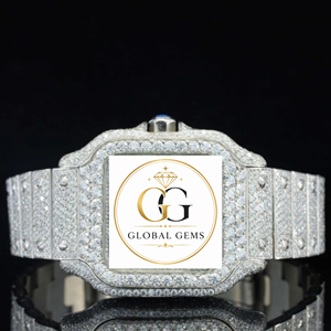 Good Quality Diamond Analog Green Iced Wrist Watch With Stainless Steel Case Band for Men and Women Available at Best Price - Product Image 1