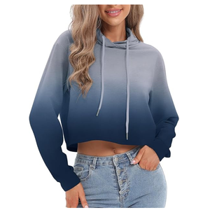 Sweat-shirt court pour femme, chaud d'hiver, personnalisable par sublimation, avec intérieur en polaire brossée, coupe et couture sur mesure, grammage lourd, AOP - Product Image 1