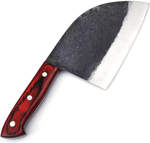 Couteau à découper professionnel en acier à haute teneur en carbone forgé à la main, manche en bois, couteau à découper de cuisine avec étui en cuir - Product Image 4
