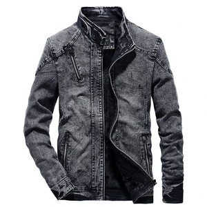 Factory <b>Men</b> No Hooded Design Printing Custom Jean Denim <b>Jacket</b> Button <b>Letter</b> Printed Denim <b>Jacket</b> Custom Jeans <b>Jackets</b> - Product Image 1