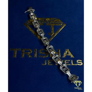Bling Luxury Iced Out Bracelet 925 Sterling Silver Link Chain with VVS Moissanite Diamonds Jewelry for <b>Men</b> By Trisha Jewels - Product Image 2