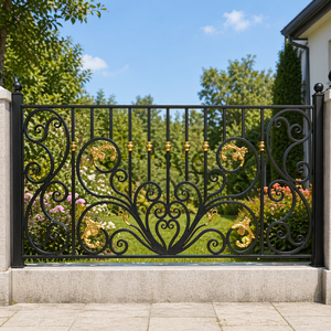 Panneau de clôture décoratif pour la maison, panneaux de clôture en fer forgé, clôture extérieure en acier durable, design élégant et sécurisé pour le jardin - Product Image 3