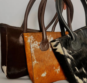 Bolso de Hombro Tipo Cubo para Mujer, Hecho a Mano con Cuero Genuino y Cabello Natural, con Cierre de Cremallera, Ideal para Viajes y Compras, Gran Capacidad de Almacenamiento - Product Image 5