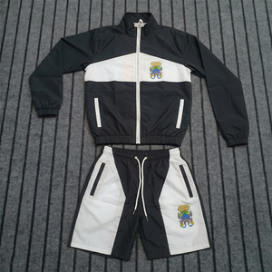 Conjunto de Dos Piezas de Chaqueta y Pantalones Cortos Deportivos de Nailon para Hombre, Impermeables y Resistentes al Viento, Ligeros, Transpirables, con Cierre, para Verano - Product Image 3
