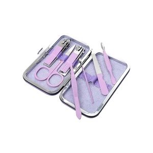 Portable <b>Nail</b> <b>Kit</b> 7 in 1 Stainless Steel Manicure Set with Clipper Scissor File for Adults Classic Style Case Packaging - Product Image 4