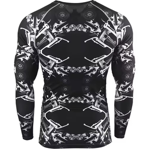 Oem Unisex Men's Long Sleeve Mma Rashguard Sports Shirt Custom Logo Polyester Blank <b>Surf</b> Compression Adult Size - Product Image 6