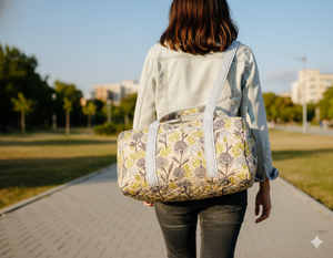 Bolsa de Lona Acolchada de Algodón con Lazo y Volantes, Cierre de Cremallera Ecológico y Duradero, Estilo Casual/Deportivo/Viaje, Hecho en Rajasthan - Product Image 2