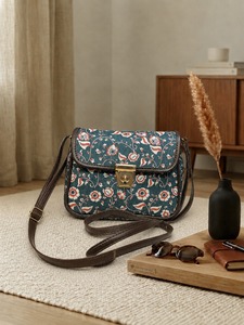 Sac messager en toile à motif floral vintage, sac à bandoulière imperméable pour femme, sac à main pour les voyages et l'usage quotidien - Product Image 3