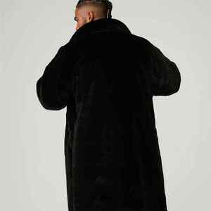 Manteau en fausse fourrure de luxe pour homme - Manteau d'hiver élégant et chaud pour homme, veste en fausse fourrure tendance et douce, longueur intégrale - Product Image 3