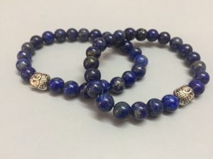 Gemstone Lapis Lazuli Buddha <b>Bracelet</b> Handmade Agate Jewellery for Gift Genuine Beaded <b>Bracelets</b> From Amayra Crystals Exports - Product Image 2