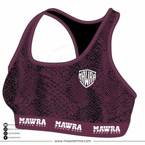 MAWRA Women's <b>Purple</b> Snake Print Racerback Sports Bra Medium Support Breathable Fitness Wear Scoop Neck Mesh Design Sports Bra - Product Image 5