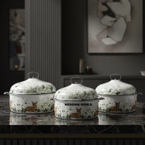 Decorative Dinnerware Metal Hotpot <b>Table</b> Decorative Luxury Food Warmer Hot Selling Latest Arrival Designer Metal Casserole - Product Image 3