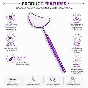 Espejo de maquillaje facial morado con mango texturizado para una aplicación precisa - Product Image 6