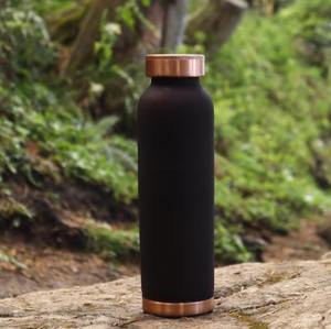 Bouteille d'eau en cuivre noir mat, gourde en cuivre pur, vaisselle en cuivre ayurvédique, flasque en cuivre noir, bouteille d'eau en cuivre - Product Image 1