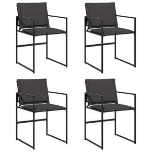 Ensemble de 4 chaises de jardin noires et gris foncé - Product Image 2