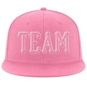 Gorra de Béisbol Unisex Casual de 6 Paneles con Cierre a Presión, Color Rosa, con Logotipo del Equipo Bordado en el Panel Frontal - Product Image 1