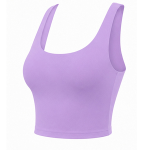 Débardeurs courts tricotés en coton pour femmes, sans manches, vente en gros, OEM, pour yoga, gym, entraînement, fitness, vêtements de sport, conception personnalisée, marque privée - Product Image 5