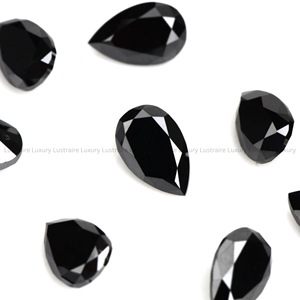 8 Diamantes Sueltos Negros Naturales de Corte Pera de 5 mm, Opacos, para la Elaboración de Joyería Personalizada como Anillos, Pendientes, Colgantes y Collares - Product Image 2